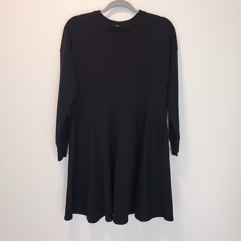 Zara Trafaluc Sweater Black Flare Cotton Mini‎ Dress Small